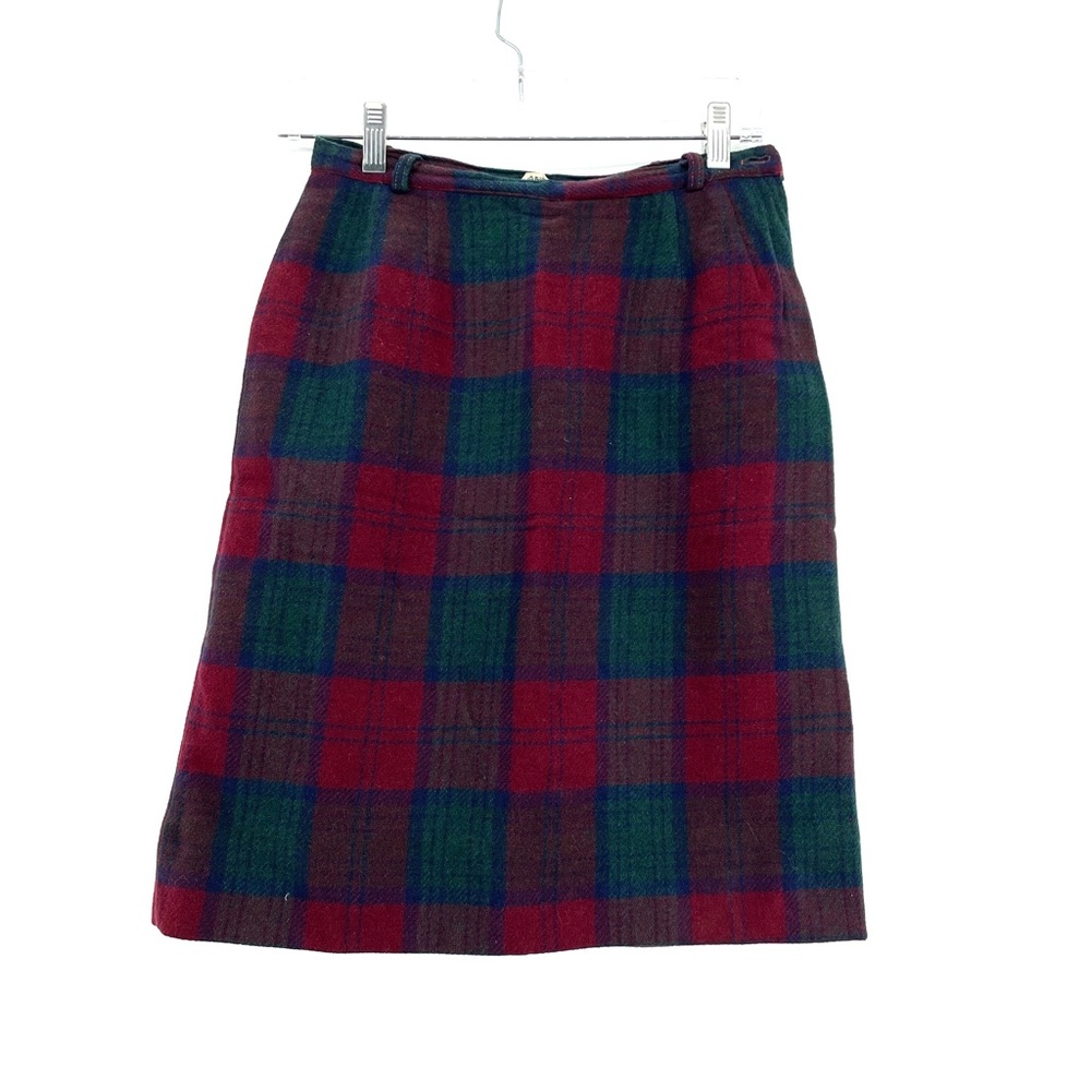 Vintage‎ Junior Mates Tartan Plaid Skirt 4 Red Blue Green High Waist